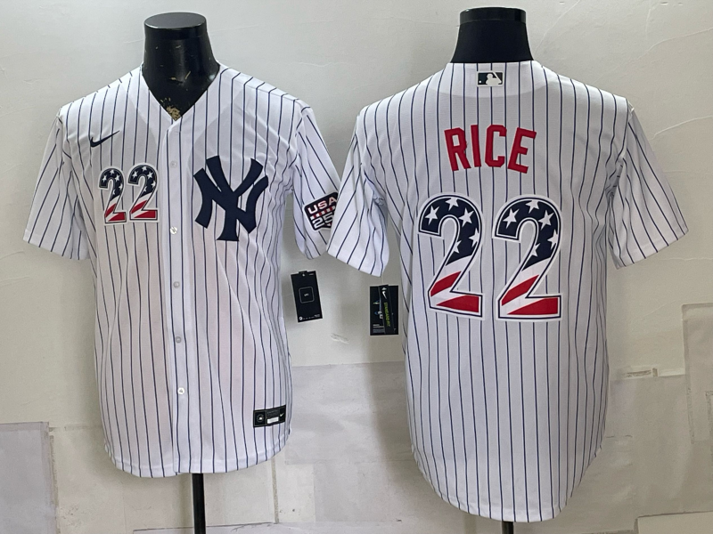 Men 2026 New York Yankees #22 Rice white Nike MLB Jersey 0722002->tampa bay rays->MLB Jersey